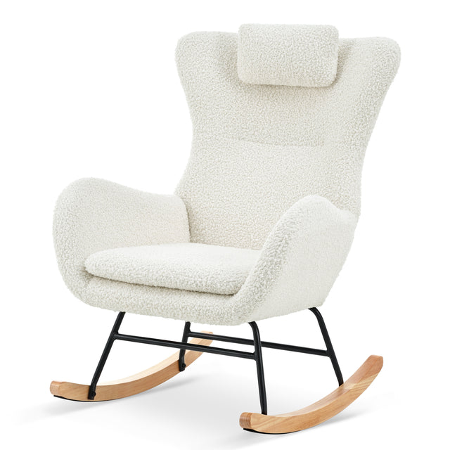 Rocking Chair - with rubber leg and cashmere fabric, suitable for living room and bedroom