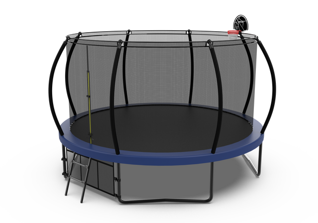 14FT Trampoline with Basketball Hoop - Recreational Trampolines with Ladder ,Shoe Bag and Galvanized Anti-Rust Coating