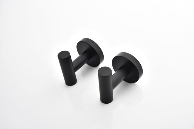 Bathroom Towel Hook Robe Hook Shower Kitchen Wall Hanging Hooks No Drill Wall Mount SUS 304 Stainless Steel Matt Black 6 Pack