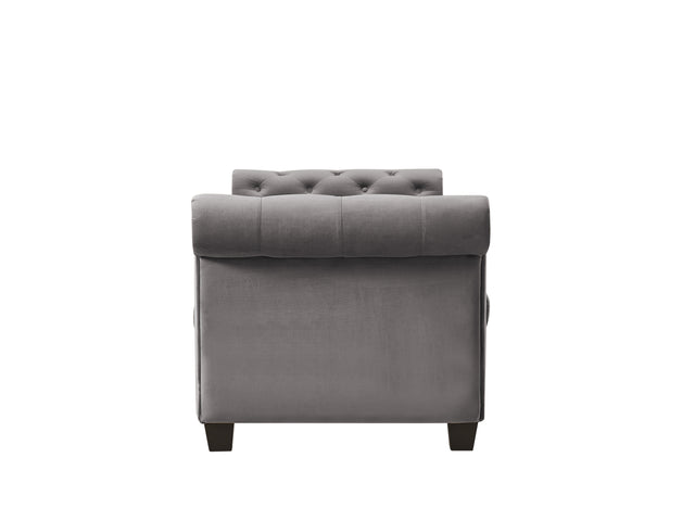 2038   Gray Rectangular Large Sofa Stool