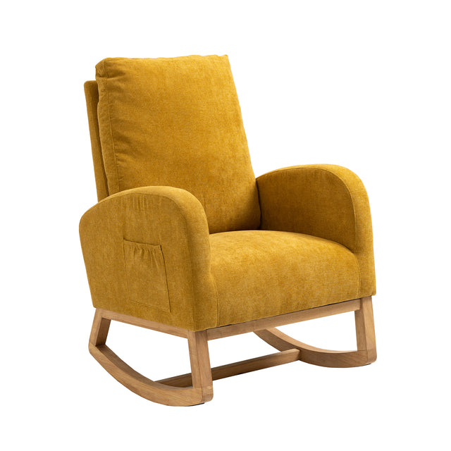 COOLMORE  living  room Comfortable  rocking chair  living room chair  Yellow