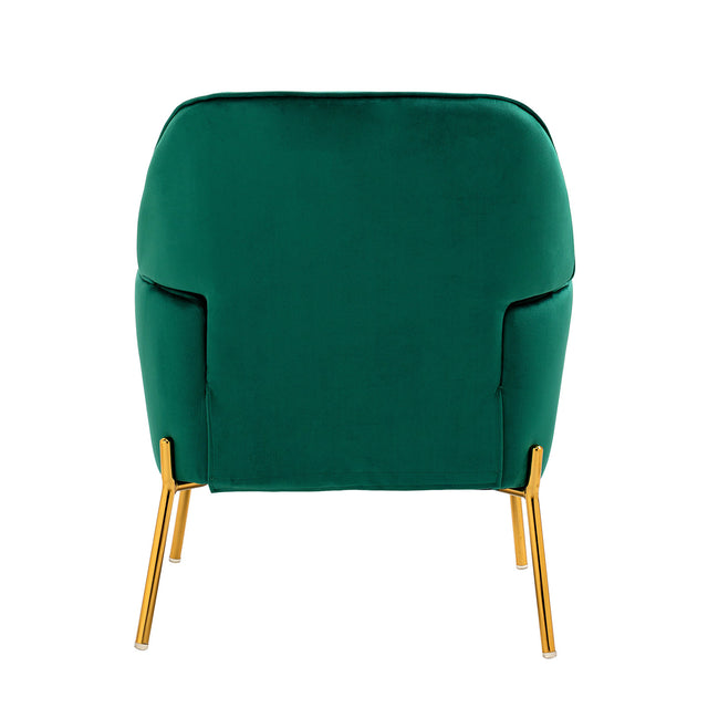 Velvet Accent Upholstered Chair, Living Room Chair, Modern Reception Arm Chair with Golden Legs for Bedroom Reading Room