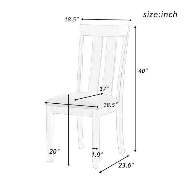 TREXM Set of 4 Dining Chairs Soft Fabric Dining Room Chairs with Seat Cushions and Curved Back  (Gray)