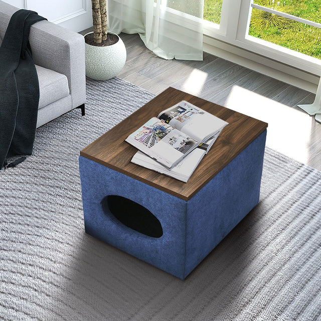 [Video] Welike 25"W Modern design hollow storage ottoman, upholstery, coffee table, two small footstools, easy storage and wide use
