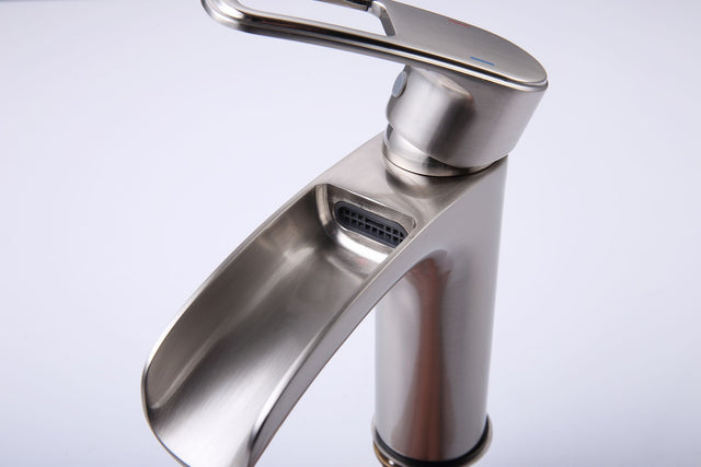 Bathroom Faucet Waterfall Bathroom Faucet Pop Up Drain Bathroom Sink Faucet,Faucet for Bathroom Sink,Single Handle Single Hole Bathroom Faucets