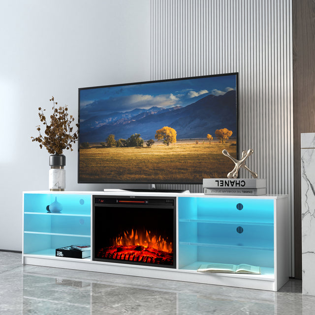 Electric Fireplace TV Console,White