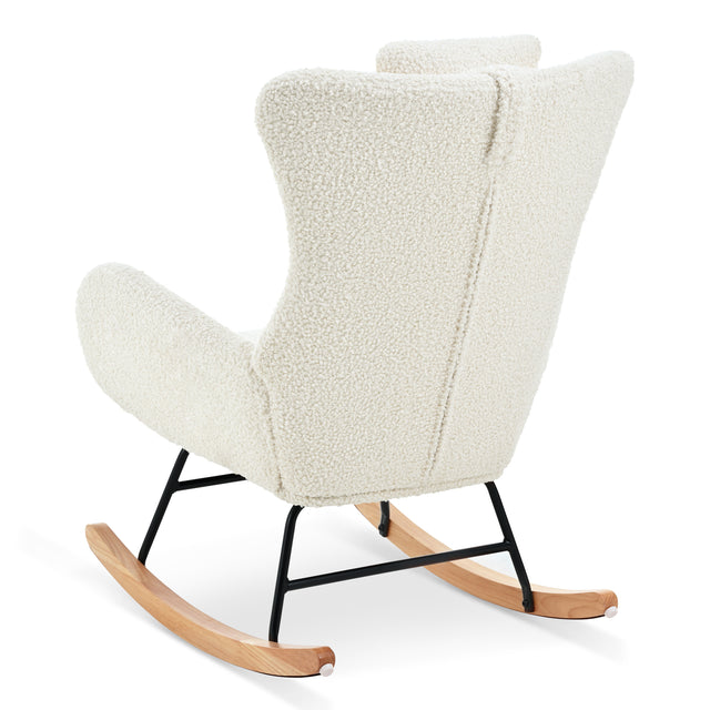 Rocking Chair - with rubber leg and cashmere fabric, suitable for living room and bedroom