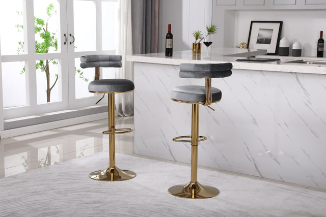 Bar Stools with Back and Footrest Counter Height Dining Chairs (2PCS/CTN)