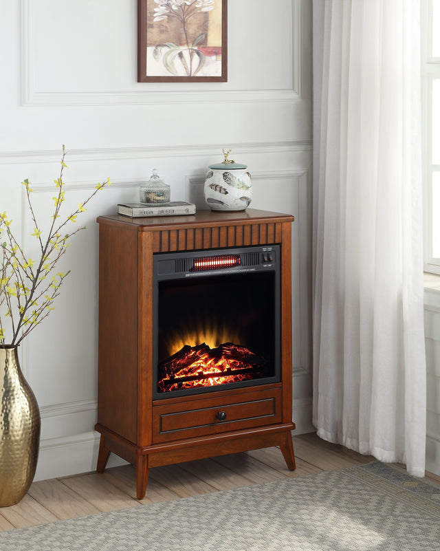 ACME Hamish Fireplace in Walnut Finish AC00852