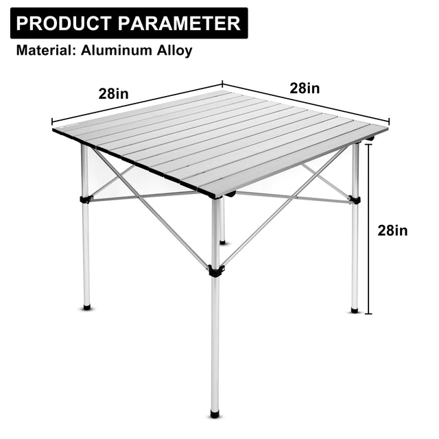 YSSOA Lightweight Folding Camping Table with Carry Bag︱Ultra-Compact Aluminum Table for Picnic, Beach, Traveling, Backyards, BBQ (Color: White)