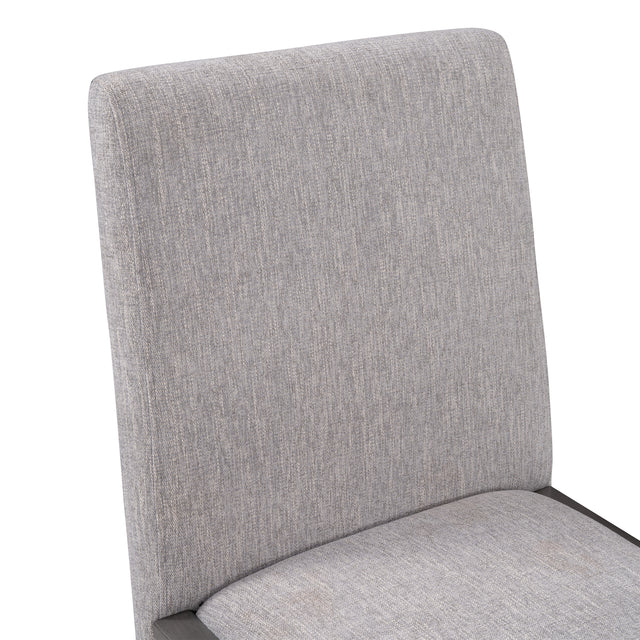 TOPMAX 5-Piece Dining Set, Wood Rectangular Table with 4 Linen Fabric Chairs, Gray