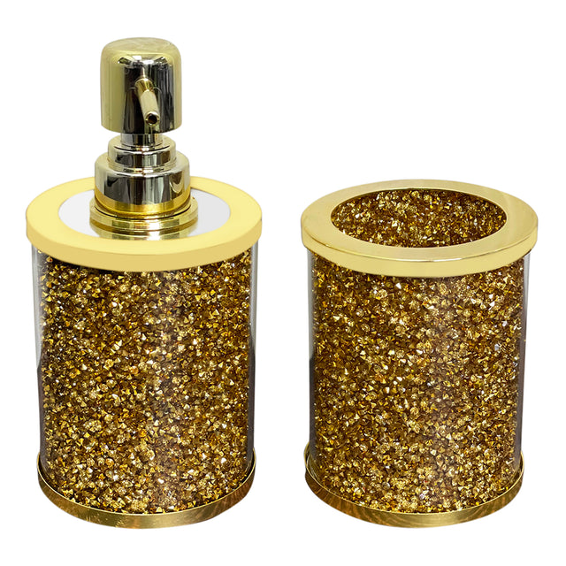 Ambrose Exquisite 2  Piece Soap Dispenser and Toothbrush Holder in Gift Box