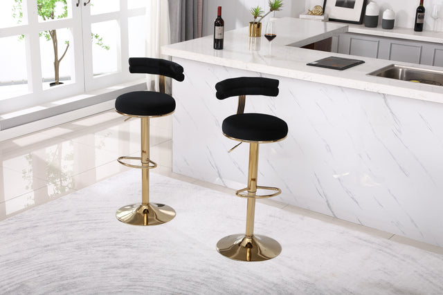 Bar Stools with Back and Footrest Counter Height Dining Chairs (2PCS/CTN)