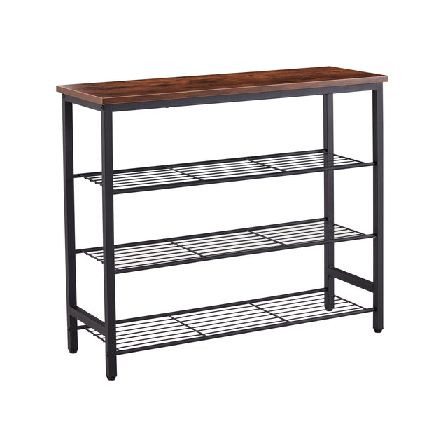 DN 4-Tier Metal Shoe Rack, Modern Multifunctional Shoe Storage Shelf with MDF Top Board,  1 pc per carton