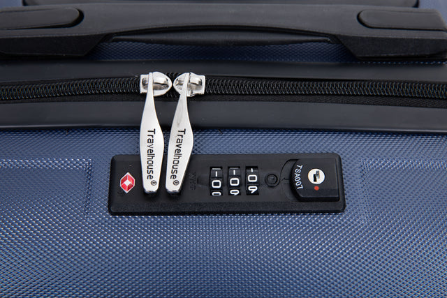 20" Carry on Luggage ABS Lightweight Suitcase, Spinner Wheels, TSA Lock, Blue