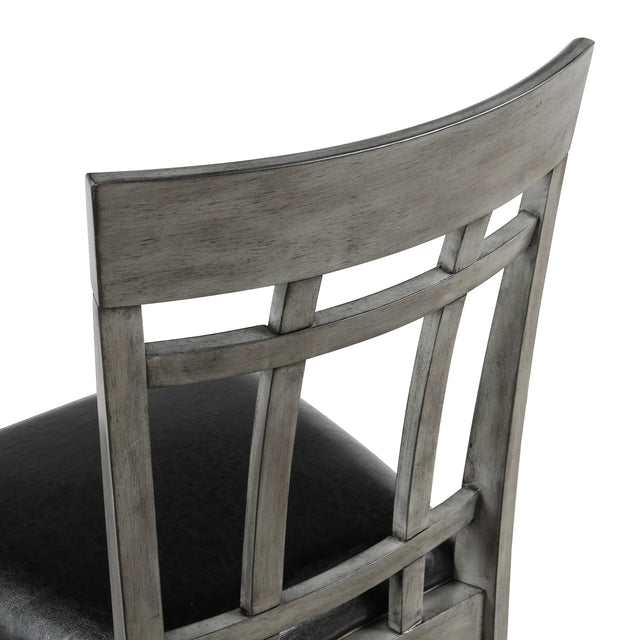 TOPMAX Brand 5 Piece Vintage Rectangular Counter Height Bar Table with 4 chairs, Wood Dining Table and Chair Set for Dining Room, Pub and Bistro, Antique Graywash