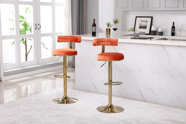 Bar Stools with Back and Footrest Counter Height Dining Chairs (2PCS/CTN)