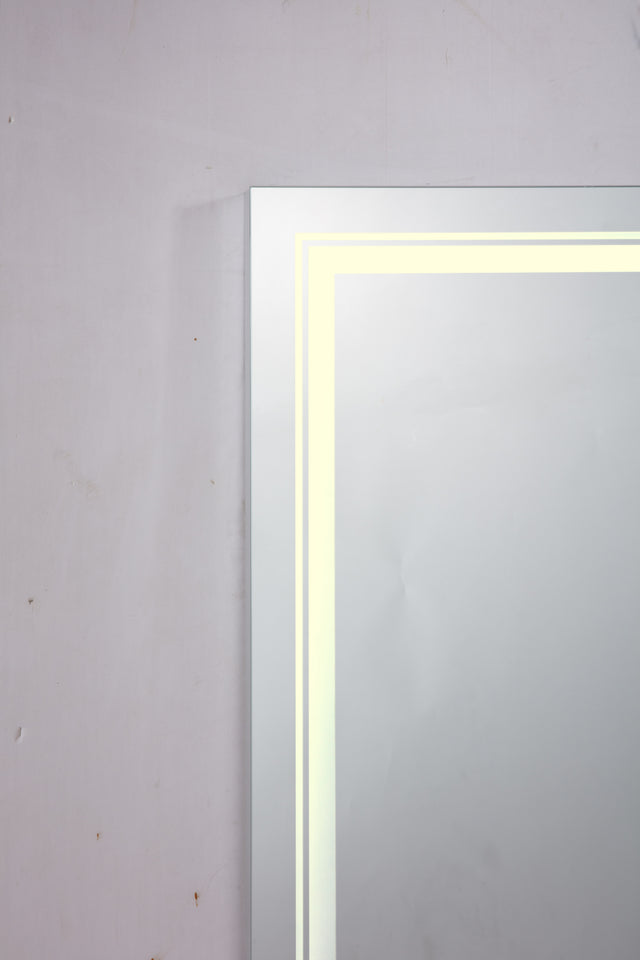 32*24 LED Lighted Bathroom Wall Mounted Mirror with High Lumen+Anti-Fog Separately Control+Dimmer Function