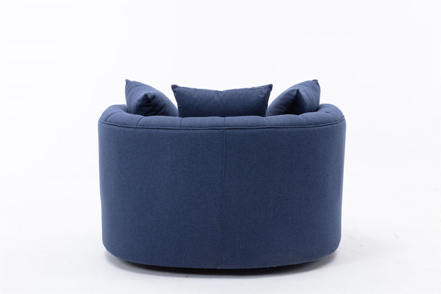 Modern  Akili swivel accent chair  barrel chair  for hotel living room / Modern  leisure chair  Navy  fabric