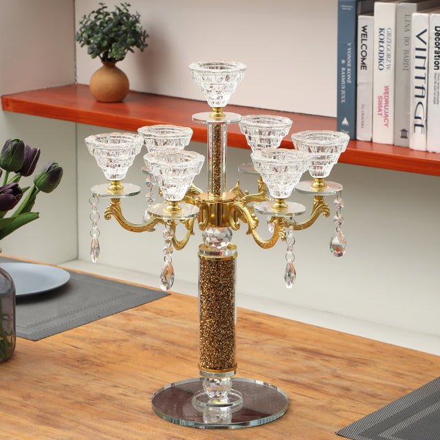 Ambrose Candle Holder with Pendants (Holds 7 Candles)