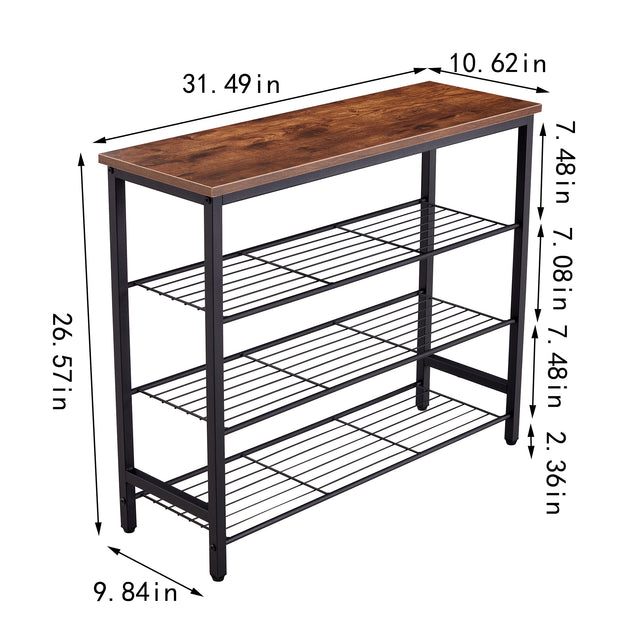 DN 4-Tier Metal Shoe Rack, Modern Multifunctional Shoe Storage Shelf with MDF Top Board,  1 pc per carton