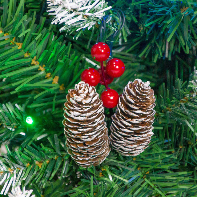 Pre-lit Xmas Tree Artificial Christmas 4-Piece Set,Garland, Wreath and Set of 2 Entrance Trees X-mas