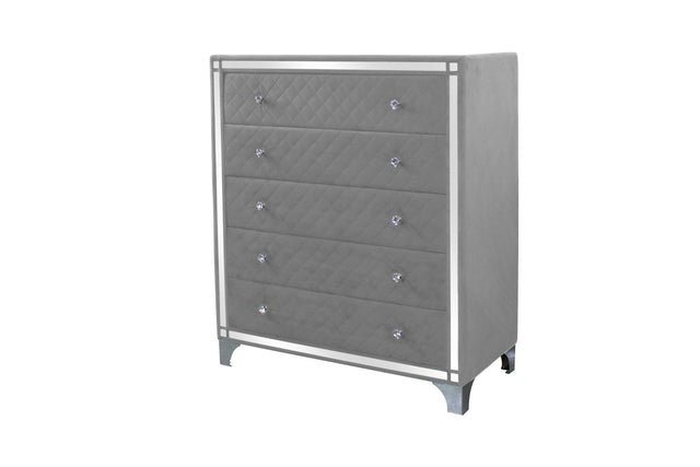 Linda Chest made with Wood with Gray Finish