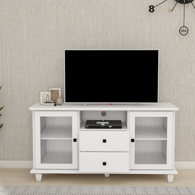 Ultra white changhong glass TV cabinet