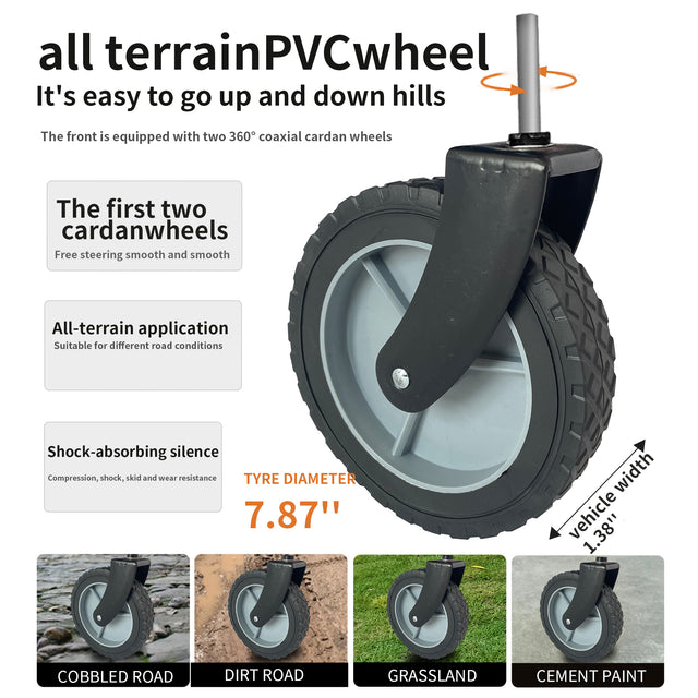 Collapsible Folding Wagon, Push Pull Foldable Beach Wagon Cart