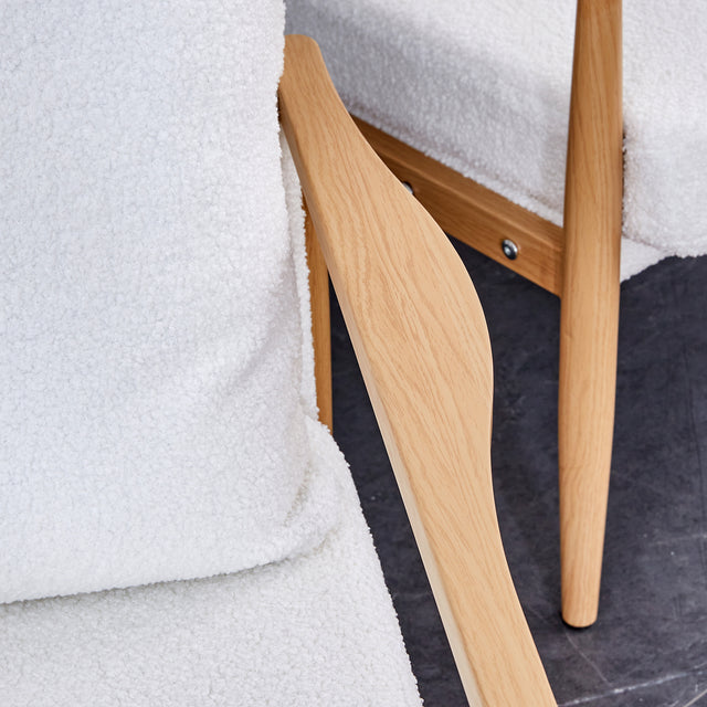 Sofa Chair Set of 2.Teddy velvet Accent Arm Chair Mid Century Modern Upholstered Armchair with Imitation solid wood color Metal Frame Extra-Thick Padded Backrest and Seat Cushion Sofa Chairs