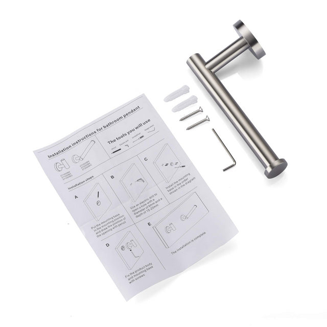 Toilet Paper Holder Brushed Nickel SUS304 Stainless Steel Rustproof Wall Mounted Toilet Roll Holder, Modern Tissue Roll Dispenser Round for Bathroom Kitchen Washroom
