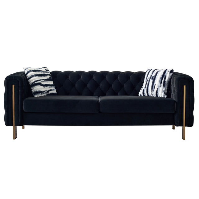 Modern velvet sofa BLACK color
