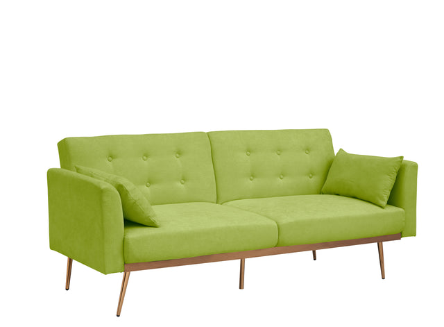 ETA 2022-02-21Cotton living room sofa. Rose metal feet convertible bed folds