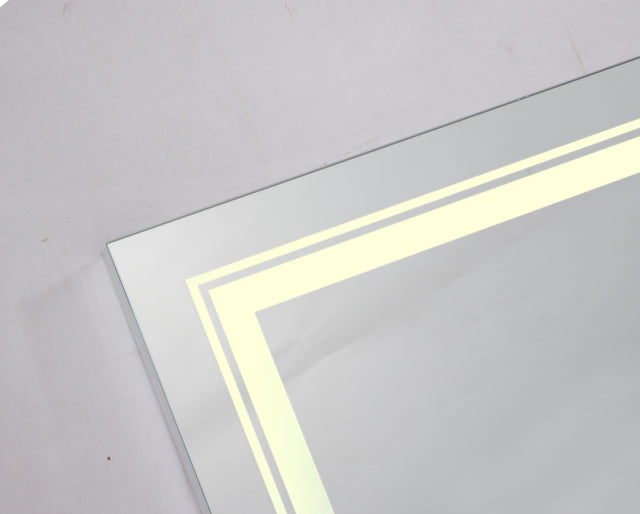 32*24 LED Lighted Bathroom Wall Mounted Mirror with High Lumen+Anti-Fog Separately Control+Dimmer Function