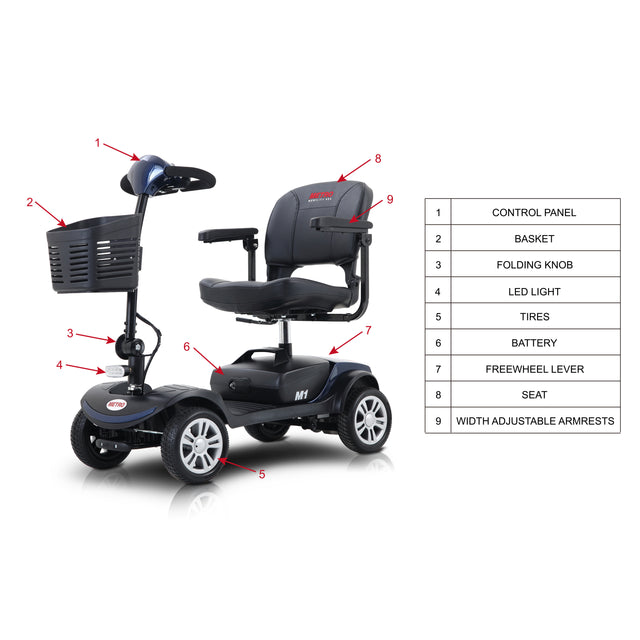 W429S00002 Garden outdoor hot sell lightweight compact mobility scooters