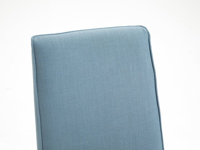 Cover Removable Interchangeable and Washable Blue Linen Upholstered Parsons Chair with Solid Wood Legs 2 PCS