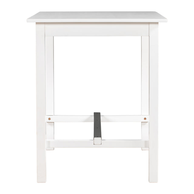 TOPMAX Casual Counter Height Wood Dining Table with Storage Drawer for Small Places, White