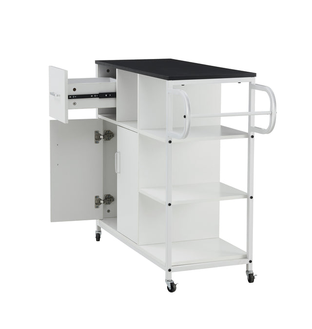 KITCH storage cabinet WHITE-Black, move with roller..