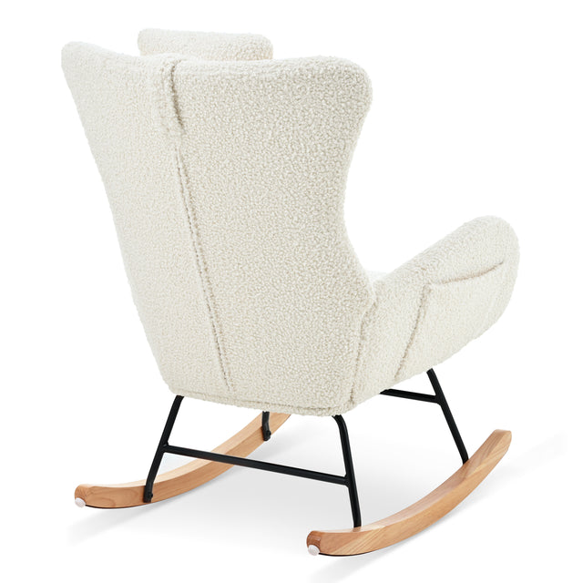 Rocking Chair - with rubber leg and cashmere fabric, suitable for living room and bedroom