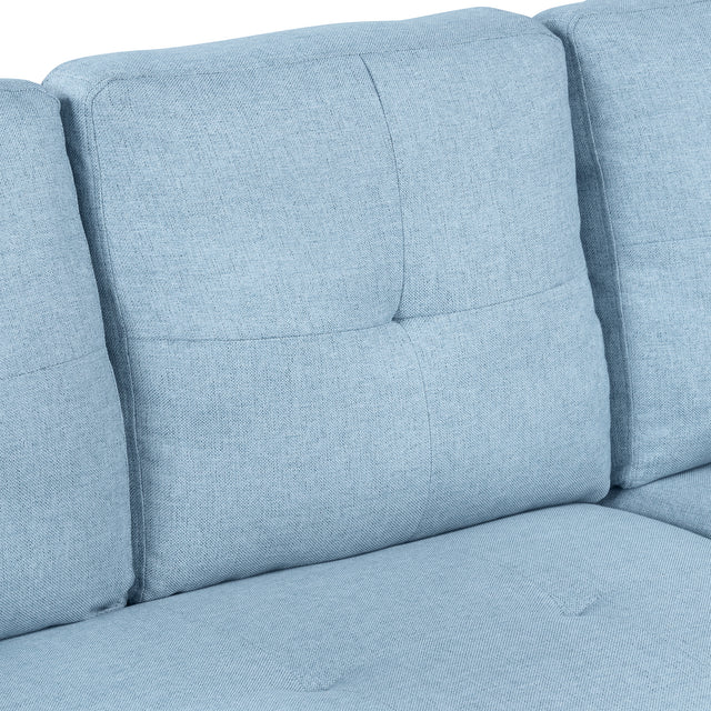 80.3" Orisfur. Pull Out Sofa Modern Padded Upholstered Sofa , Linen Fabric 3 Seater Couch with Storage Chaise and Cup Holder , Small Couch for Small Spaces