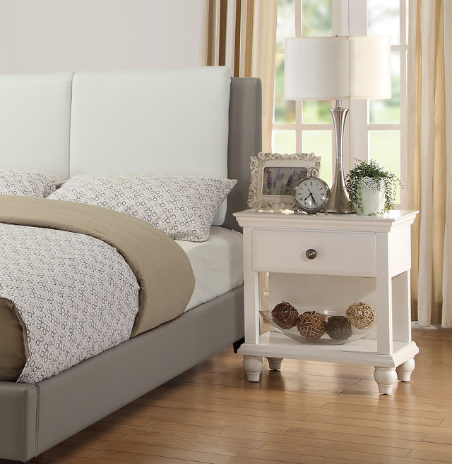 Lyndon Nightstand With One Drawer And Shelf In White Finish