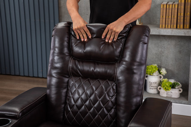 New Design PU Material With Cup Hold Storage USB Recliner