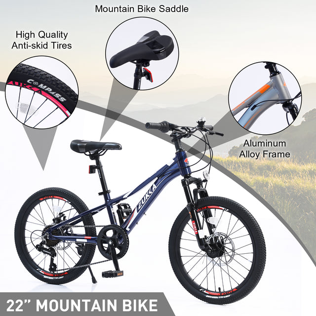 Mountain Bike for Girls and Boys  Mountain 20 inch shimano 7-Speed bike