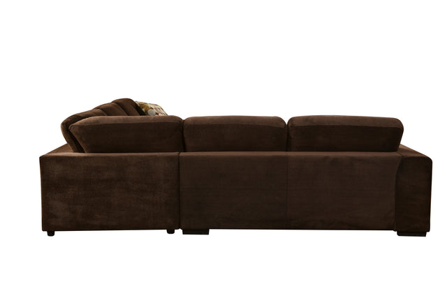 113"X113" Modern Upholstered Living Room Sectional Sofa Furniture Set,L Shape Couch with 3 Pillows for Home Office, Chocolate