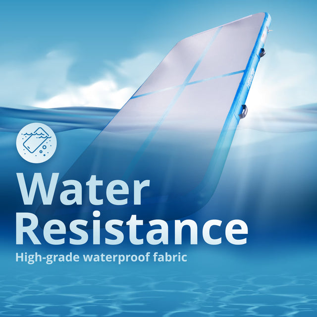 inQracer Gymnastics Mat Air Mats 13ft, Inflatable Tumbling Mat Tumble Track Air Floor with Electric Air Pump for Kids Home Use/Cheerleading/Gym/Outdoor/Yoga/Water Use, Blue