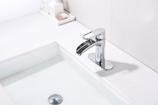 Bathroom Faucet Waterfall Bathroom Faucet Pop Up Drain Bathroom Sink Faucet,Faucet for Bathroom Sink,Single Handle Single Hole Bathroom Faucets