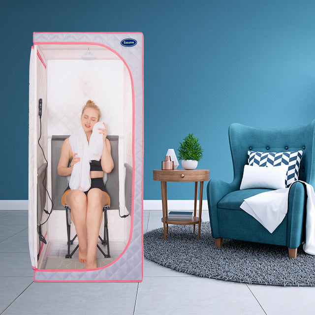 Portable Full Size Grey Infrared Sauna tent–Personal Home Spa, with Infrared Panels, Heating Foot Pad,Controller, Foldable Chair ,Reading light.Easy to Install.Fast heating, with FCC Certification