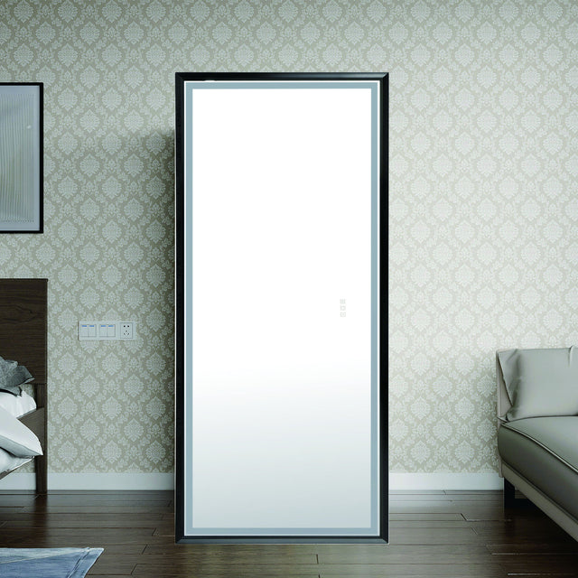 LTL needs to consult the warehouse address88 in. W x 38 in. H Oversized Rectangular Black Framed LED Mirror Anti-Fog Dimmable Wall Mount Bathroom Vanity Mirror  Wall Mirror