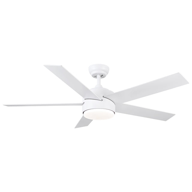 52 In. Integrated LED Light Ceiling Fan with White ABS Blade