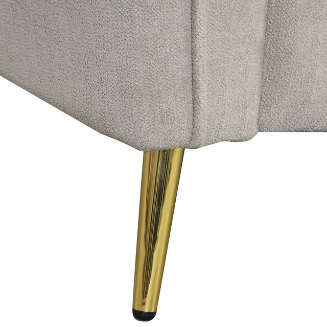 77.5" Velvet Upholstered Sofa with Armrest Pockets,3-Seat Couch with 2 Pillows and Golden Metal Legs for Living Room,Apartment,Home Office,Gray